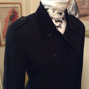 Black knit pea coat jacket